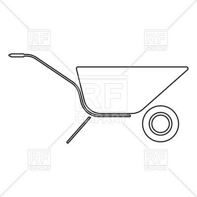 400x400 Wheelbarrow Cart Line Icon Vector Image Vector Artwork Of