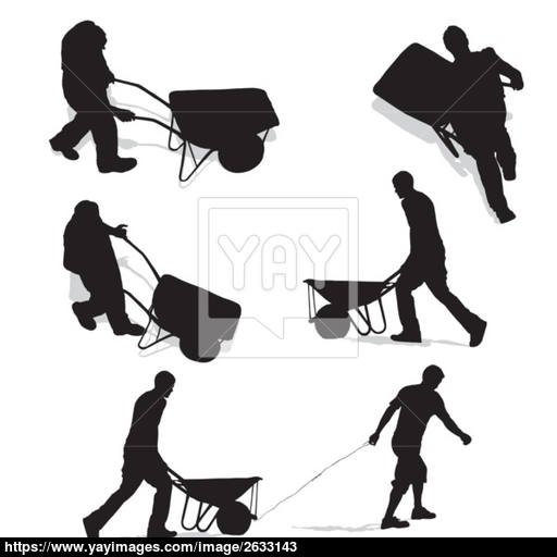 512x512 Construction Workers With Wheelbarrow Vector