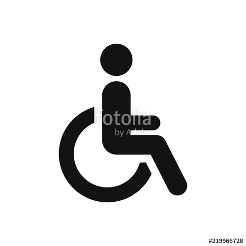 500x500 Disabled Vector Icon. Wheelchair Symbol Stock Image And Royalty