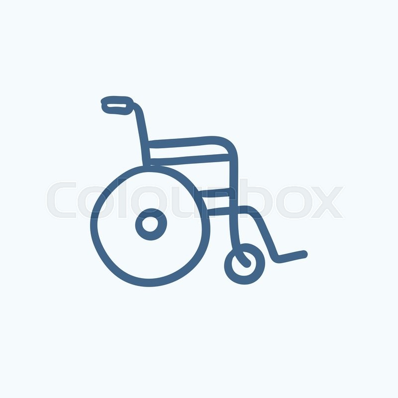 800x800 Wheelchair Vector Sketch Icon Isolated On Background. Hand Drawn
