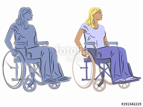 500x375 Illustration Of A Disabled Person In Wheelchair, Vector Draw