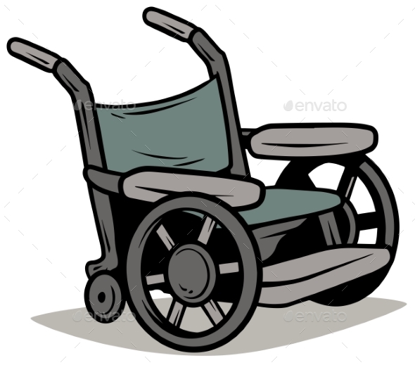 590x519 Cartoon Metal Wheelchair Vector Icon By Gb Art Graphicriver