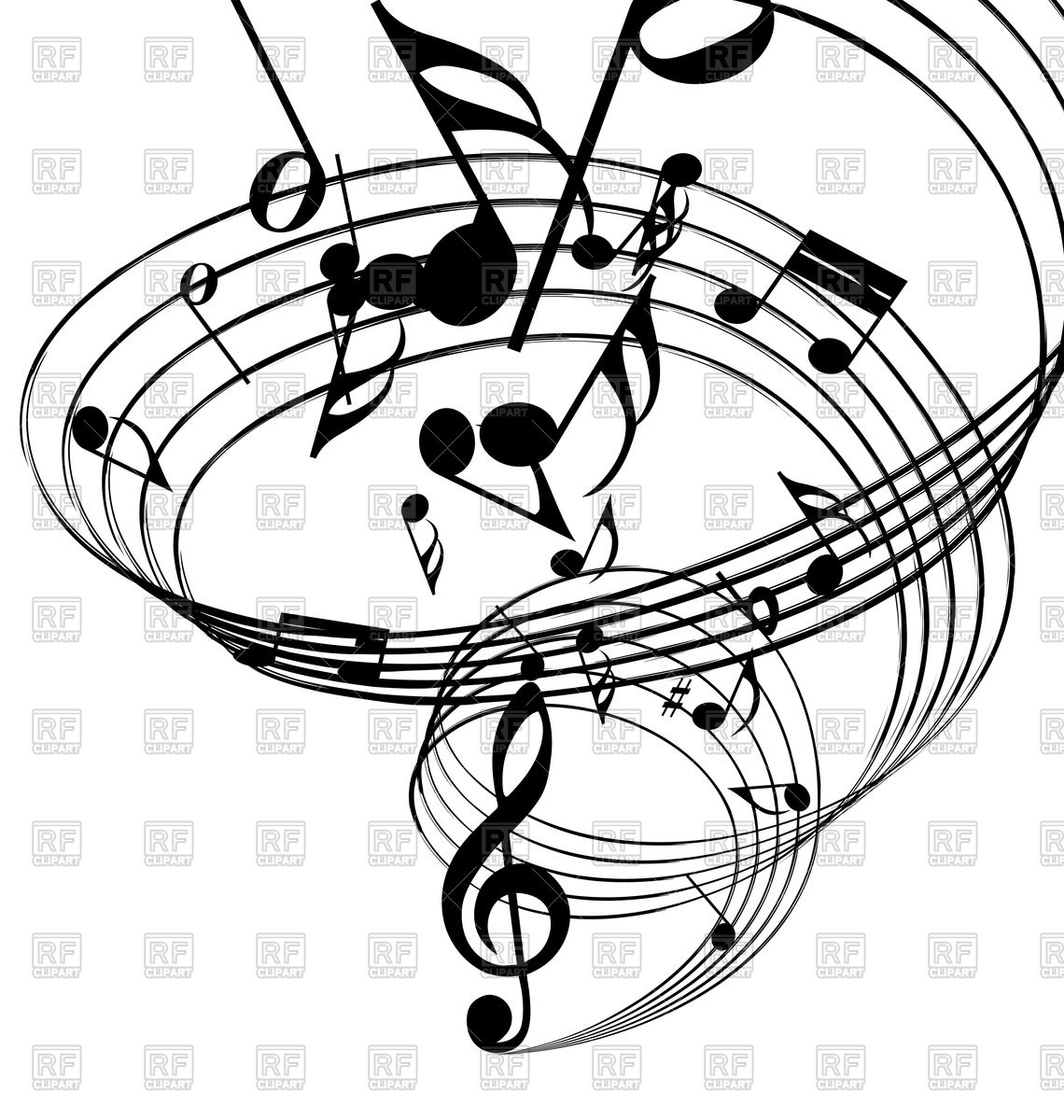 1140x1200 Musical Notes Whirlpool Background Vector Image Vector Artwork