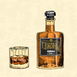 300x300 Hand Draw Of Whiskey Bottle Vector Sohadacouri
