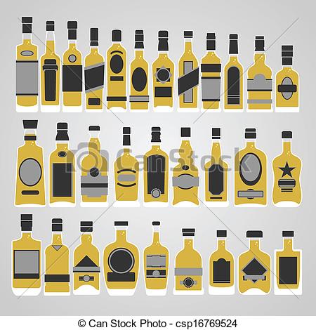 450x470 Whiskey Bottle Set Vector .