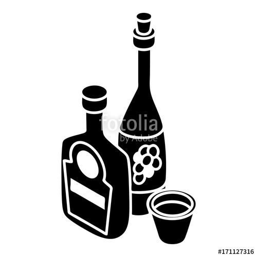 500x500 Wine, Whiskey Bottle Icon, Simple Style Stock Image And Royalty