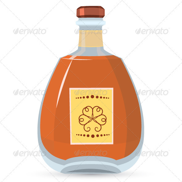 590x590 Bottle With Whiskey Vector Illustration By Zebra Finch Graphicriver