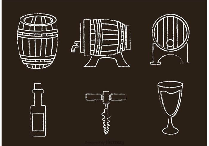 700x490 Chalk Drawn Whiskey Vector Icons 147421