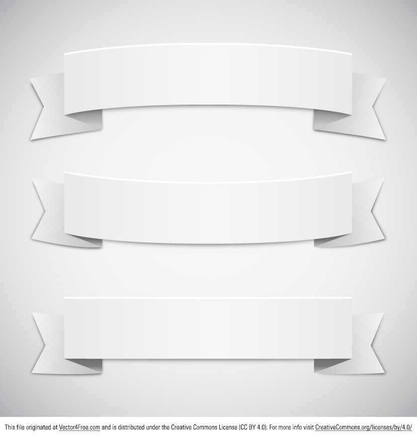 829x869 Free Three White Banner Vectors