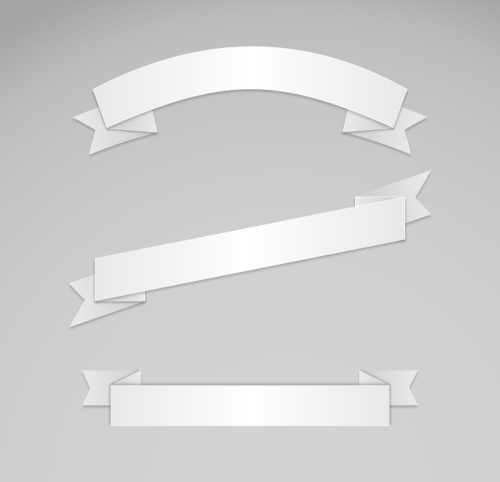 500x482 3 White Ribbon Banner Vector Material Download Free Vector,3d