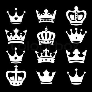 320x320 Crown Collection Isolated On White Background. Vector. Stock