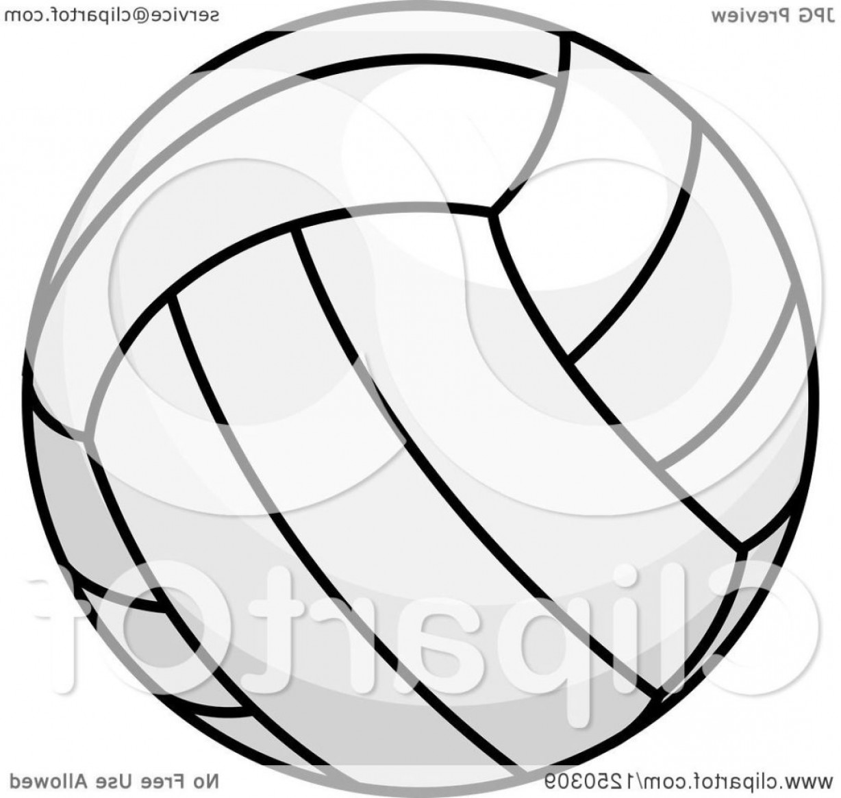1228x1165 Clipart Of A Volleyball Royalty Free Vector Illustration Black And