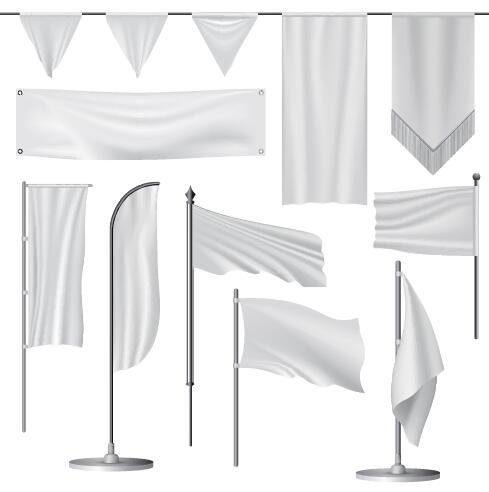 489x492 White Flag Design Vector Set 03