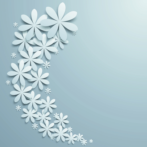 500x500 White Paper Flower Vector 04 Free Download