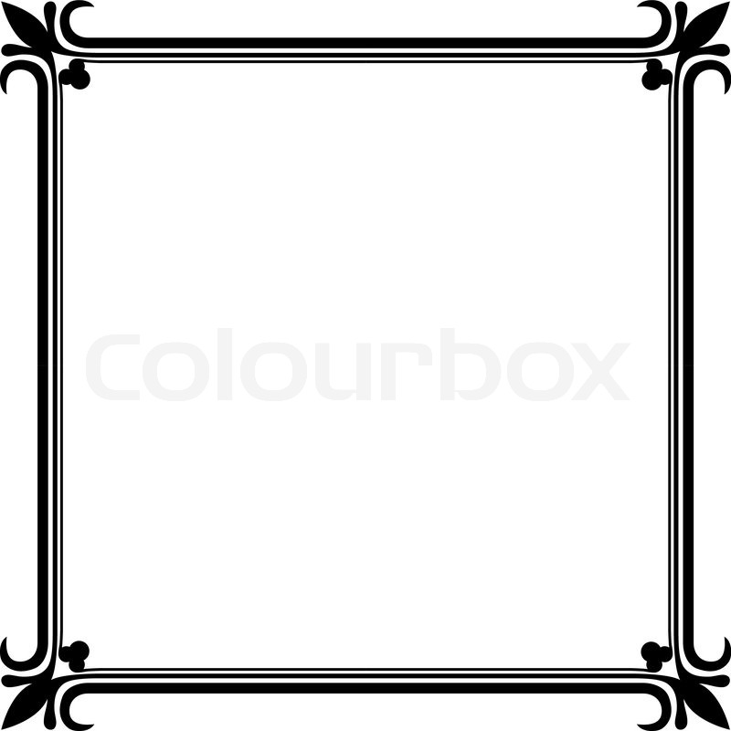 800x800 Black And White Vintage Frame Vector Template. Stock Vector
