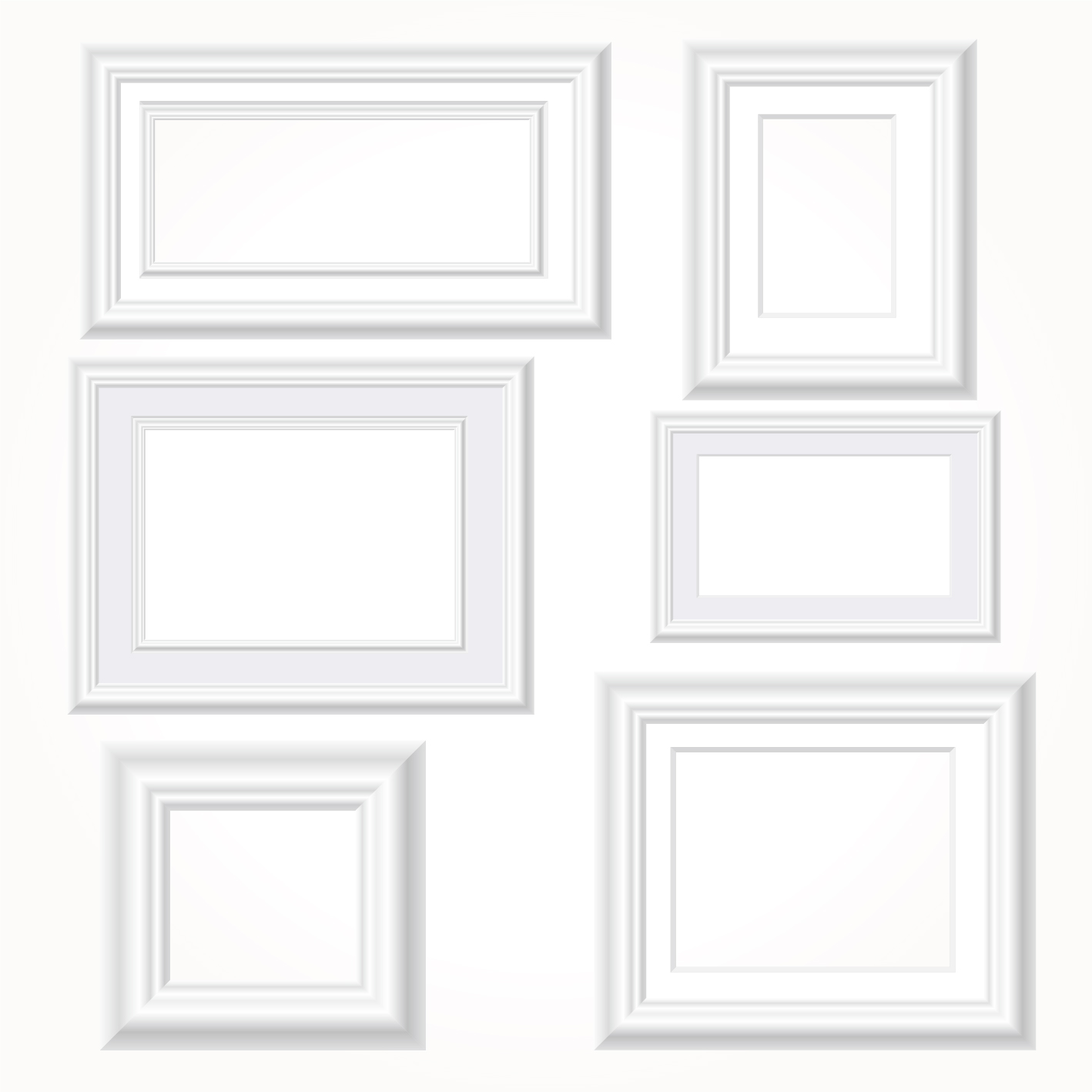 1418x1418 White Photo Frames Vector Set Free Download