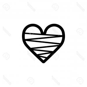 300x300 Vector Graphic Abstract Illustration White Heart Black Wings