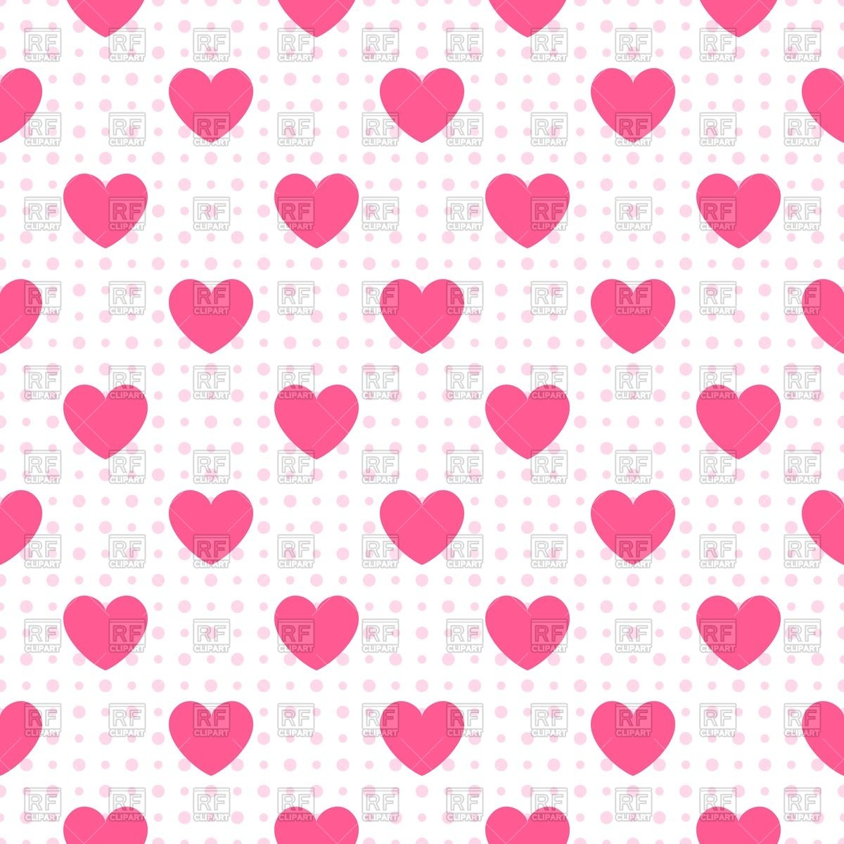 1200x1200 White Seamless Wallpaper With Pink Hearts Vector Image Vector