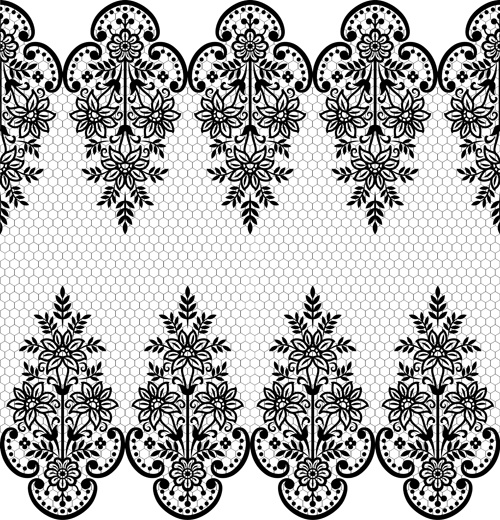 500x520 Seamless Black Lace Borders Vectors Free Vector In Encapsulated