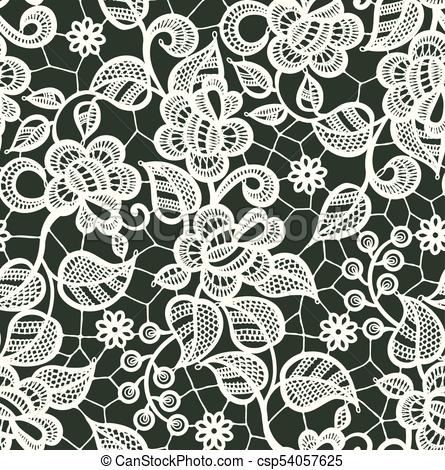 445x470 White Lace Vector Seamless Pattern. Floral Pattern. White Lace
