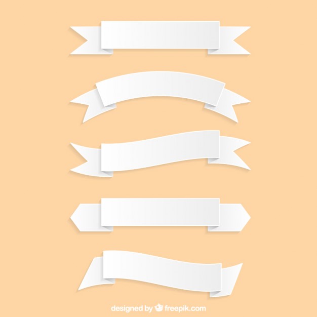 626x626 White Ribbons Vector Free Download