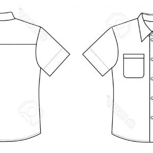 300x300 Photooutline Black White Shirt Vector Illustration Isolated On