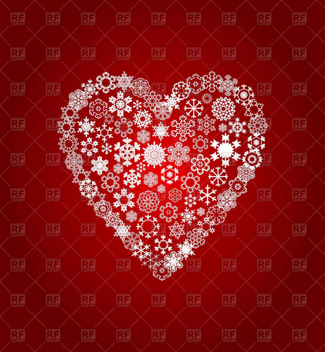 1108x1200 Heart From White Snowflakes Vector Image Vector Artwork Of