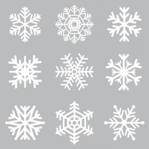 300x300 Photostock Vector White Snowflake Icon Collection With Shadow On