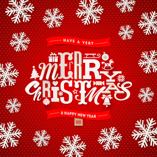 500x500 Red Christmas Background With White Snowflake Vector Free Download