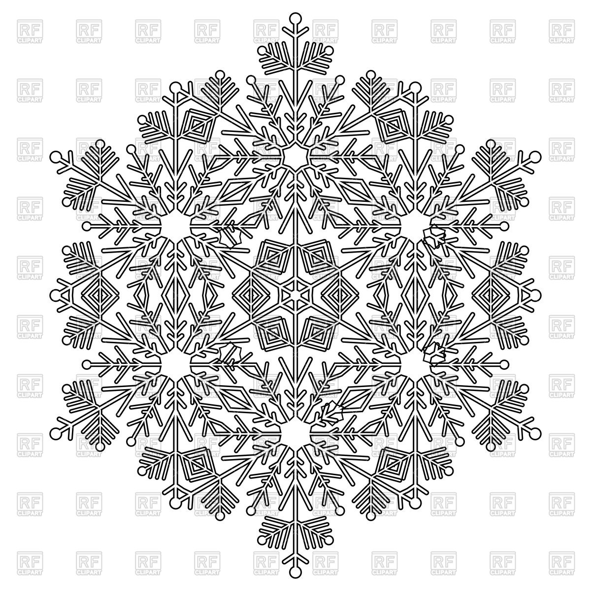 1200x1200 Round Black And White Snowflake Vector Image Vector Artwork Of