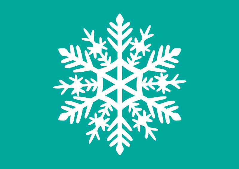 800x566 White Snowflake Vector Illustration