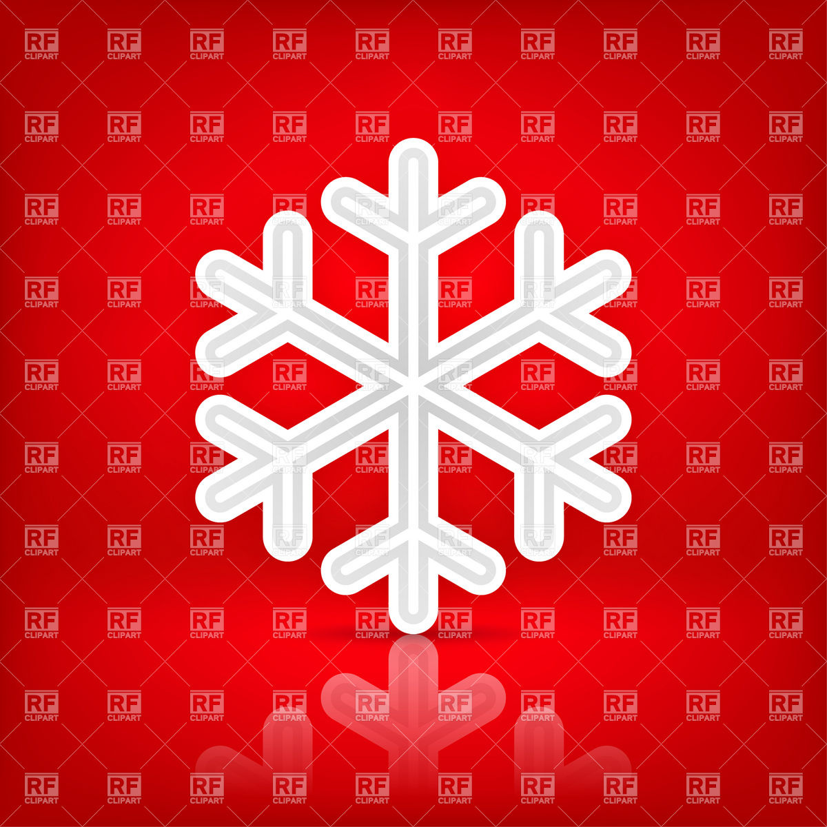 1200x1200 White Snowflake Icon On The Red Background Vector Image Vector
