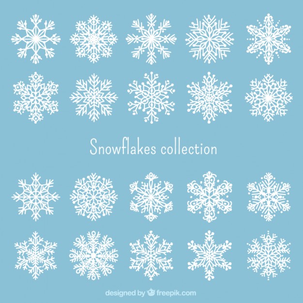 626x626 White Snowflakes Collection Vector Free Download