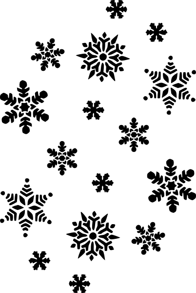 402x600 Black And White Patterns Snowflakes Silhouette Clip Art