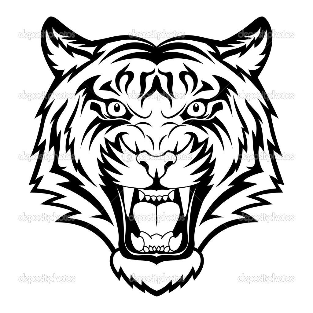 1024x1024 Tiger Face Vector Clipart