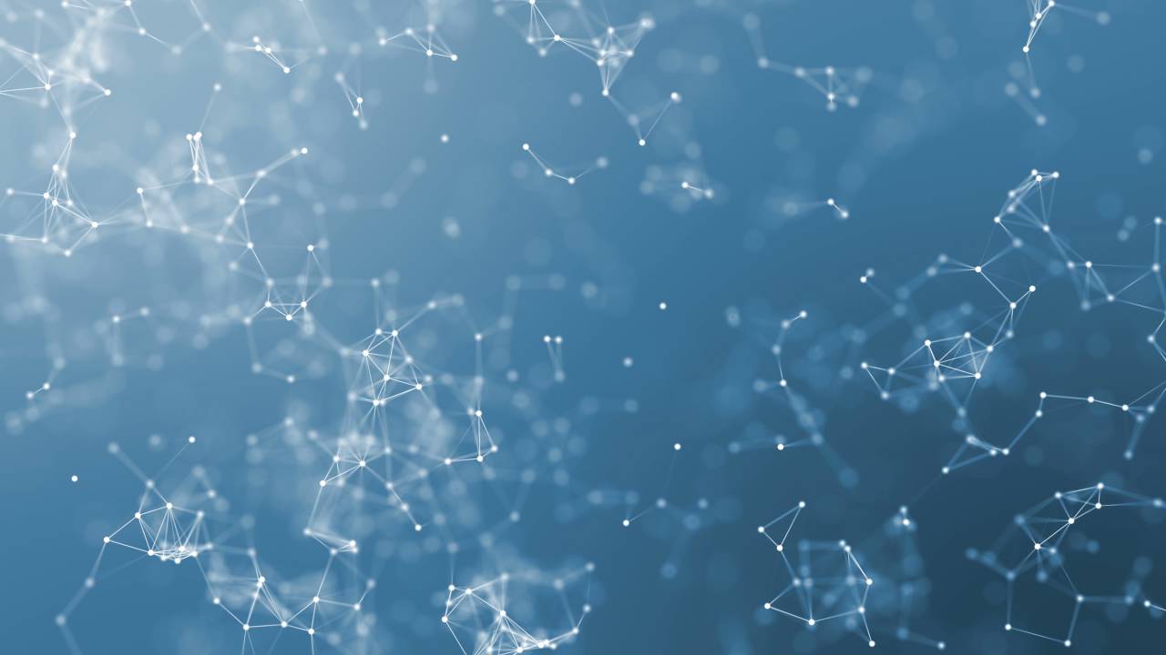 1280x720 Abstract Blue Vector Background With White Lines And Dots (Plugin