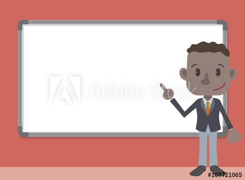500x367 Colored Business Person Character Pointing Whiteboard, Vector