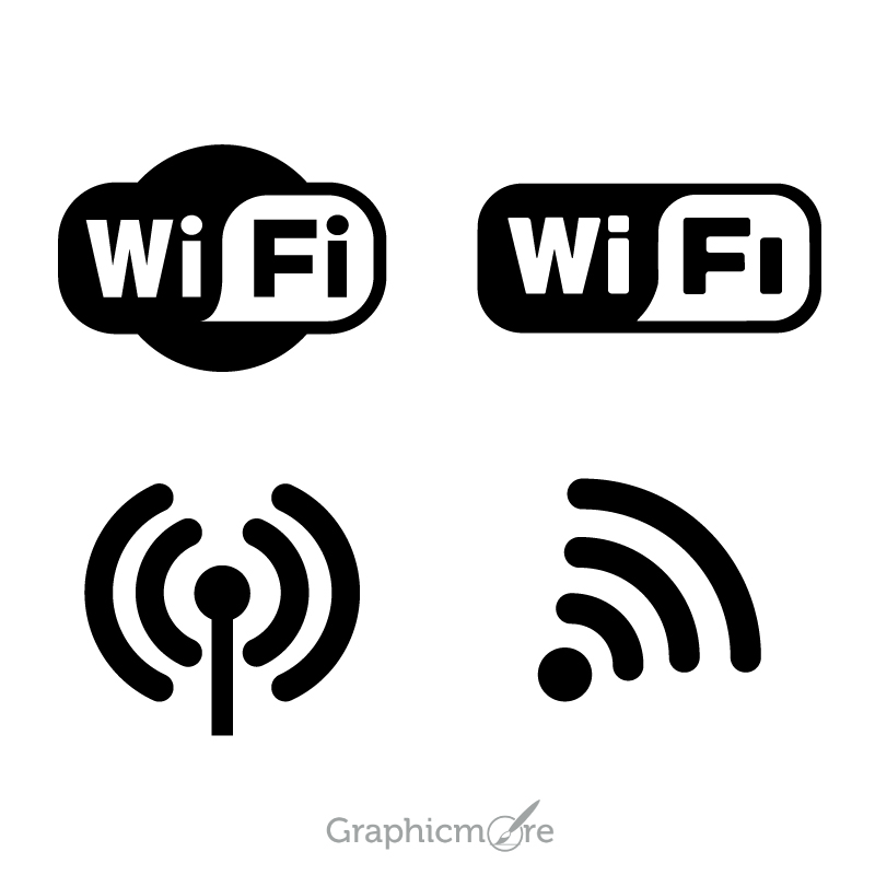 800x800 Wifi Logo Icons Set Design Free Vector File Download By Graphicmore