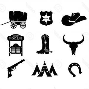 300x300 Photostock Vector Cowboy Western Wild West Vector Icon Set