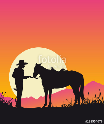 422x500 Cowboy And Horse