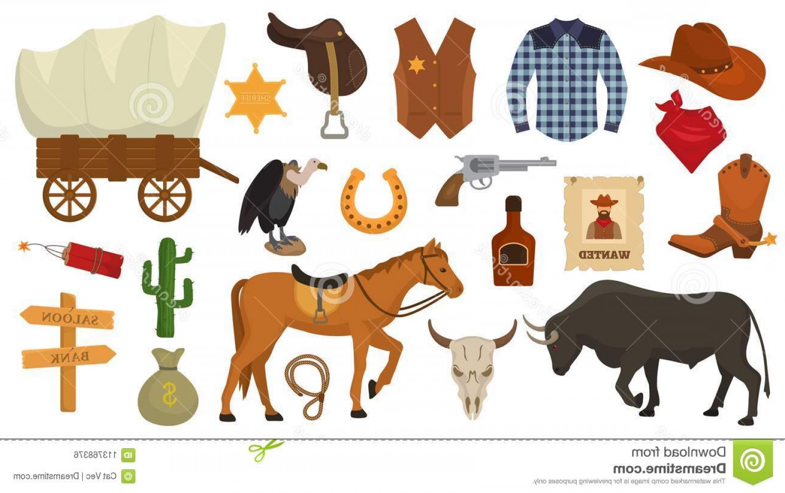 1560x980 Wild West Vector Western Cowboy Sheriff Signs Hat Horseshoe