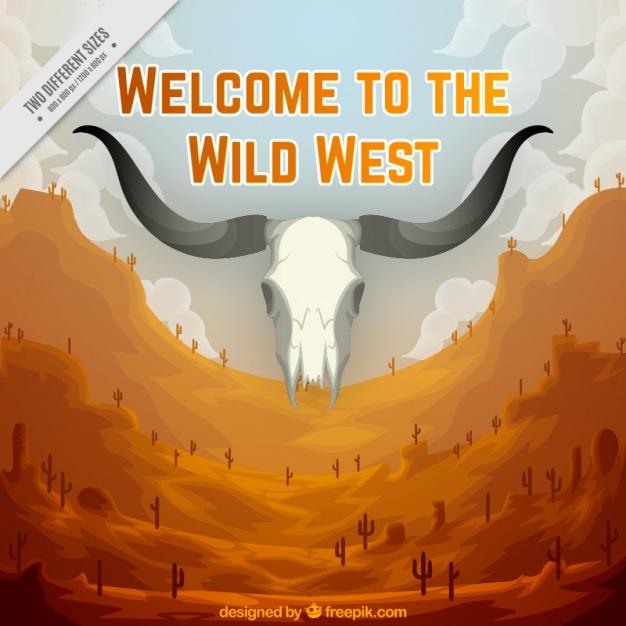 626x626 Wild West Background With Skull Vector Free Download