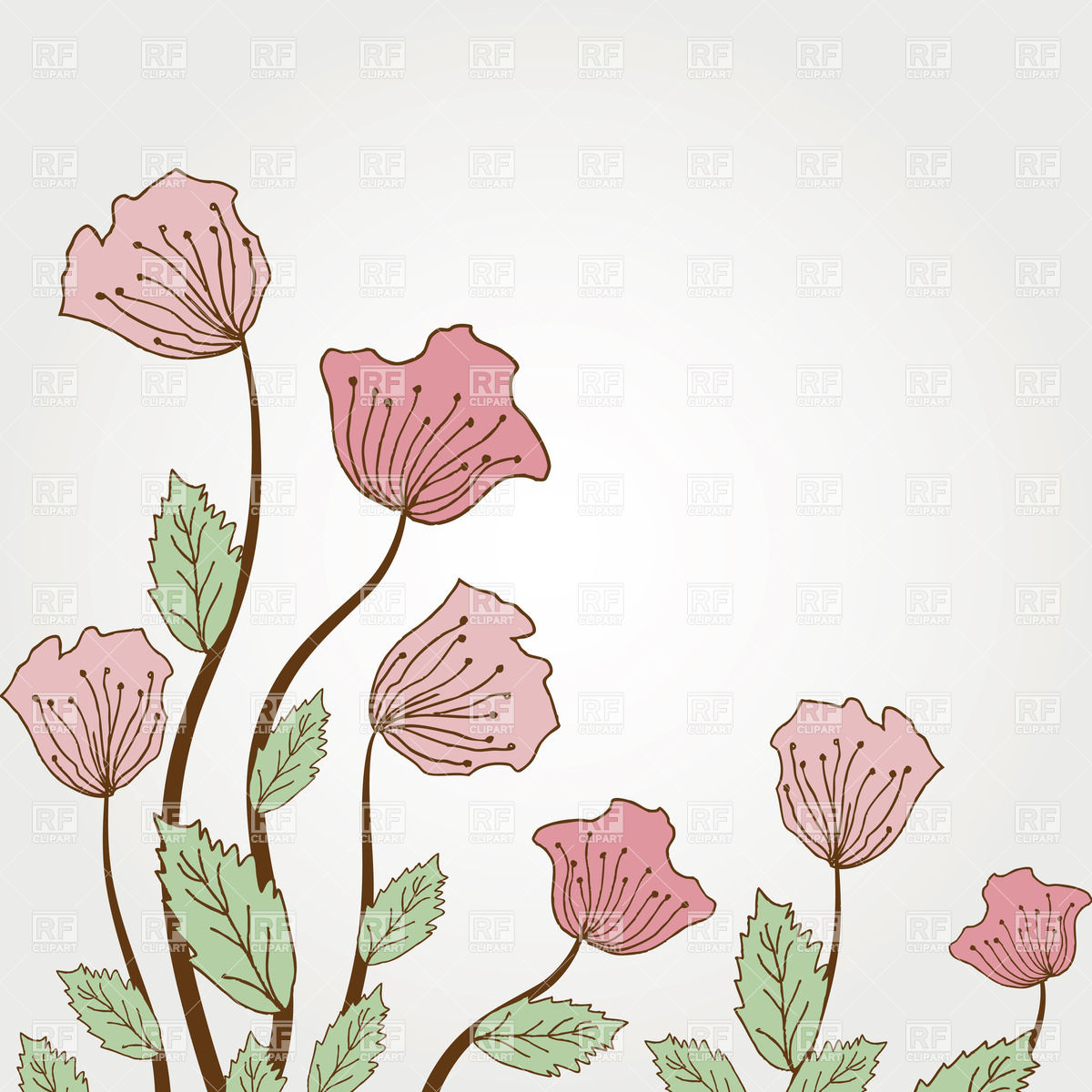 1200x1200 Pink Wildflowers Clipart