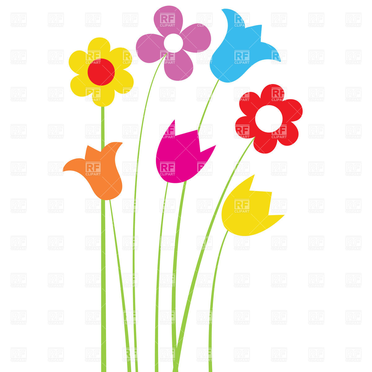 1200x1200 Simple Cartoon Wildflowers Vector Image Vector Artwork Of Plants