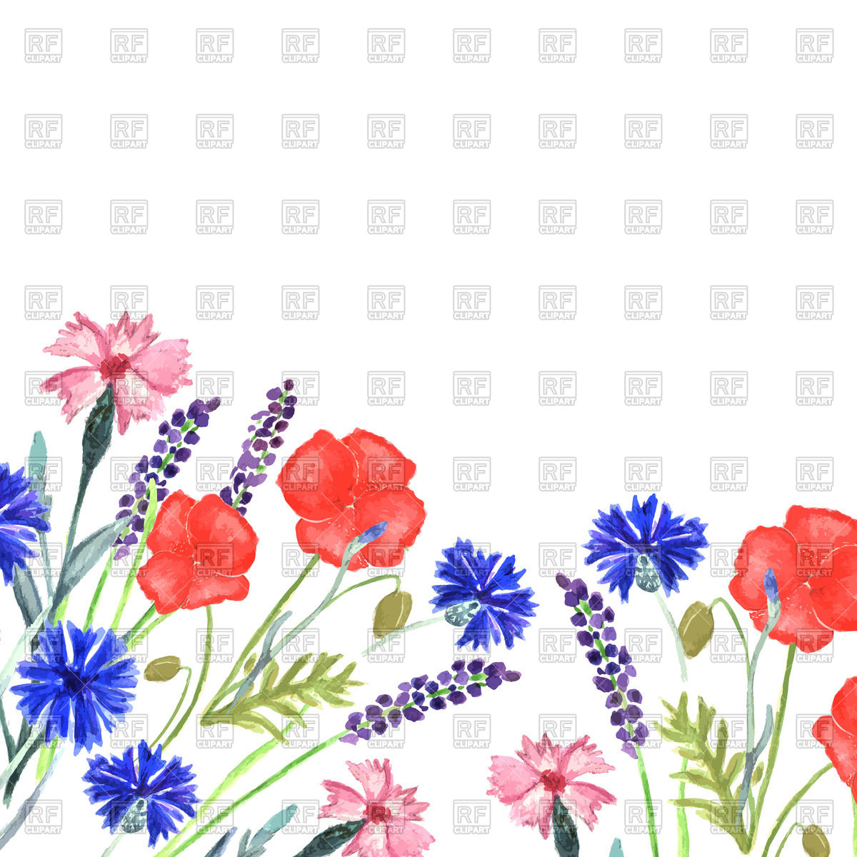 1200x1200 Watercolor Wildflowers Vector Image Vector Artwork Of Plants And