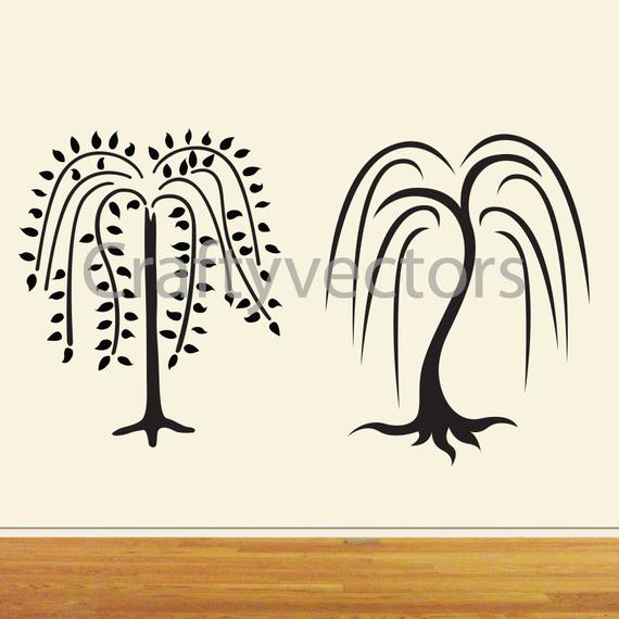 570x570 Willow Trees Vector Wall Decal Cut File Etsy