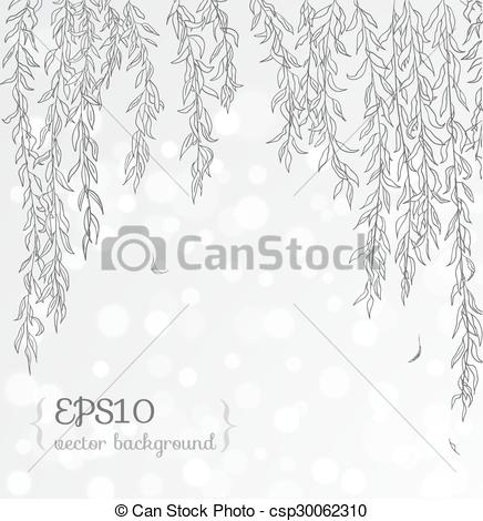 436x470 Romantic Floral Background With Willow Branches. Contains