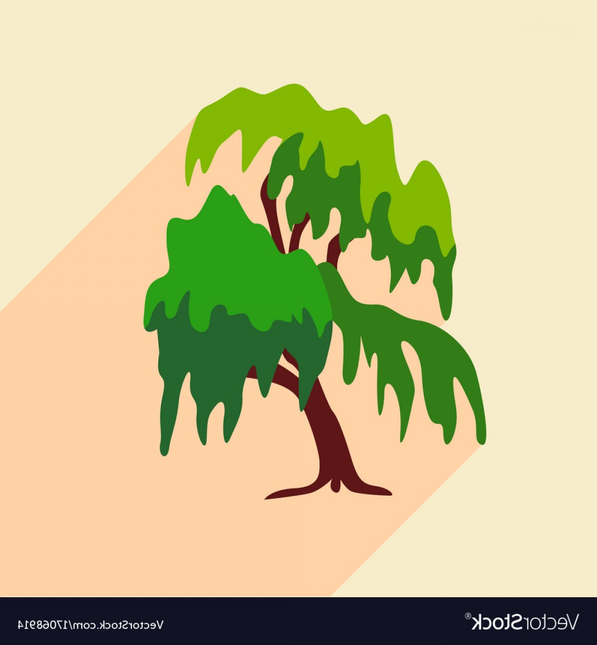 1200x1296 Willow Tree Icon Flat Style Vector Orangiausa