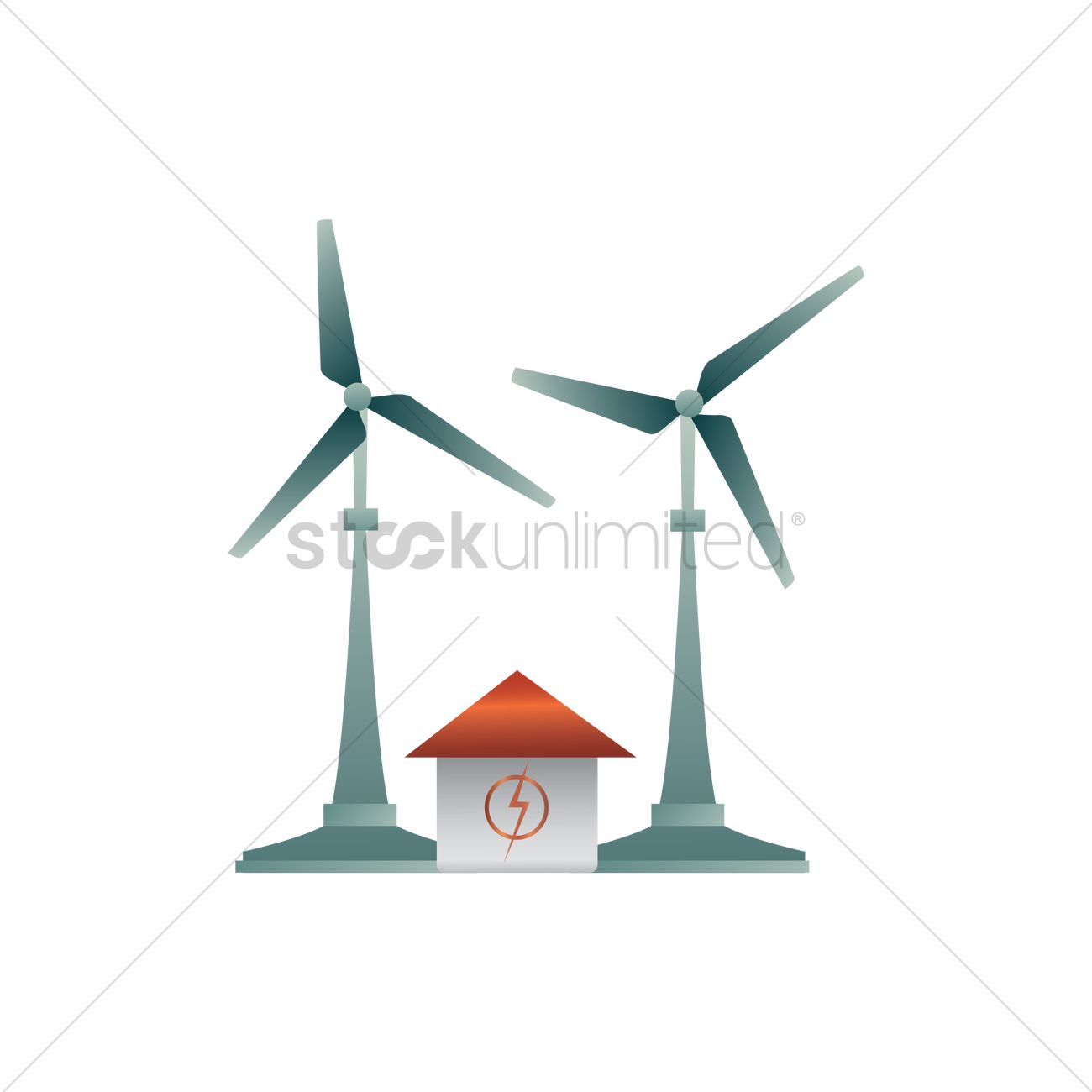 1300x1300 Wind Turbine Vector Image