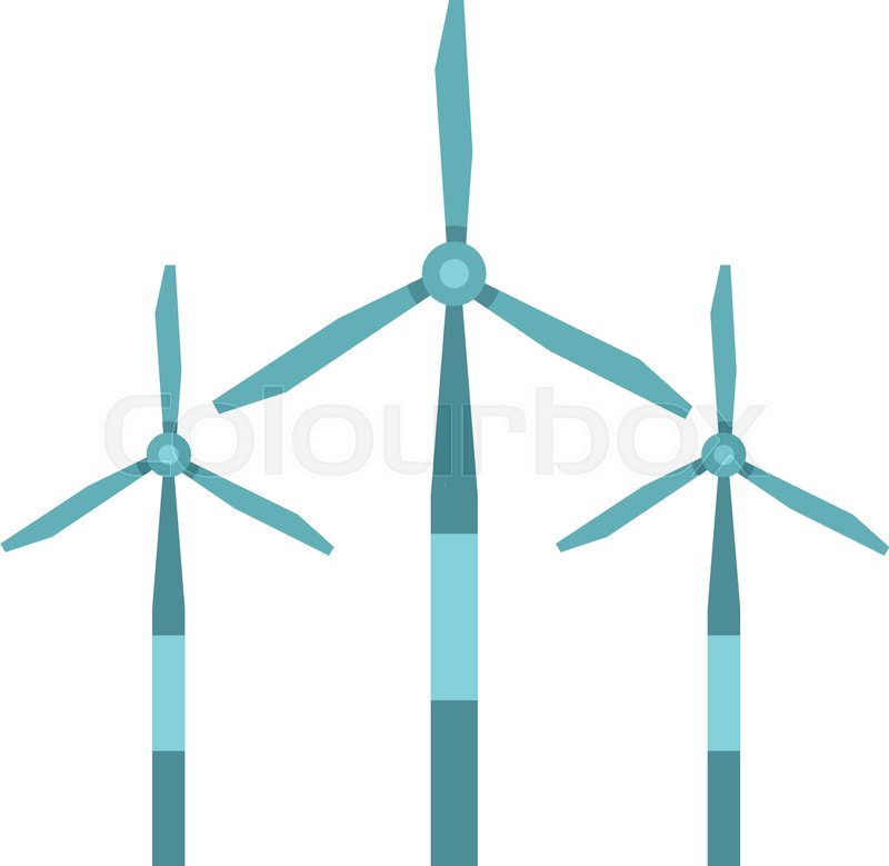 800x779 Wind Turbine Icon Flat Isolated On White Background Vector